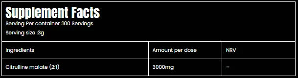 Marvelous Nutrition, Citrulline Malate, 300g, 100 Serving